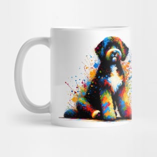 Colorful Abstract Splash Art Portuguese Water Dog Mug